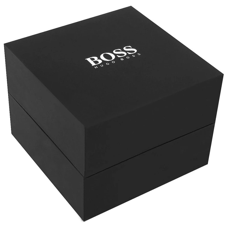Hugo Boss Peak 1513814 – elegancki męski zegarek z kopertą 44 mm w czarnym lub szarym IP, stalową bransoletą, chronografem, datownikiem na godzinie 4, wykończeniami w kolorze złotym,
